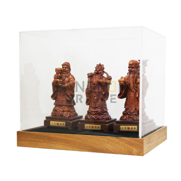 กรอบกล่องใสโชว์สินค้าฐานไม้